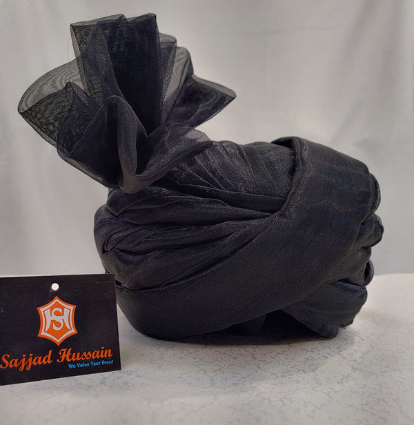 Organza Black Turban