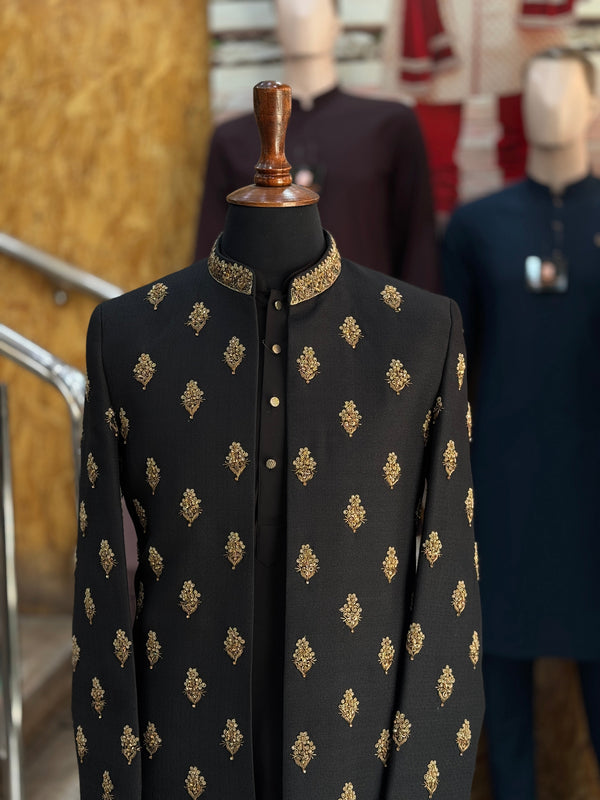 Gold Motif Black Open Gone