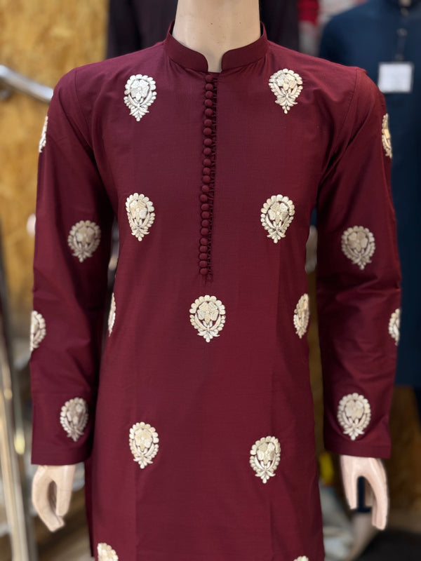 Maroon Kurta Pajama