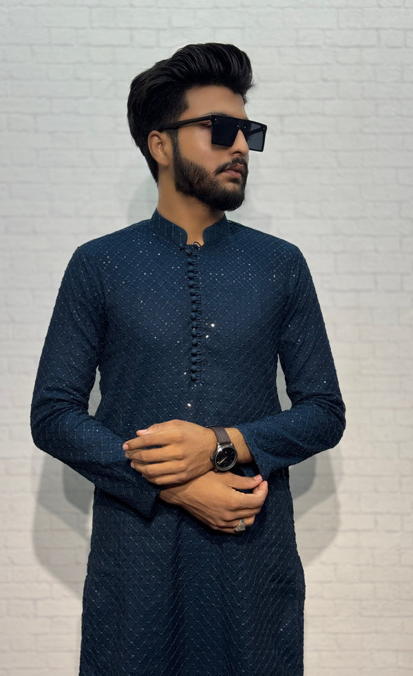 Dazzling Teal Blue Kurta Pajama