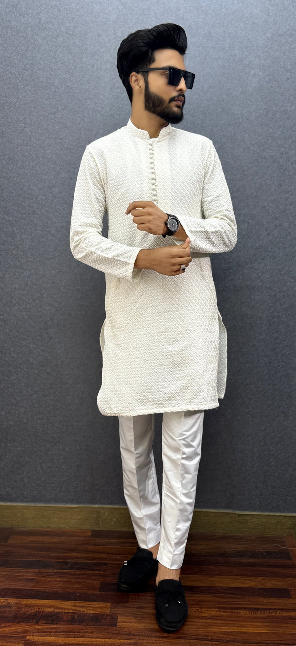 Mystical WHITE Kurta Pyjama