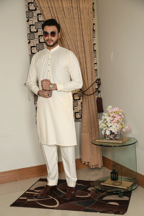 Boski Cream Suit Kurta Pent Trouser