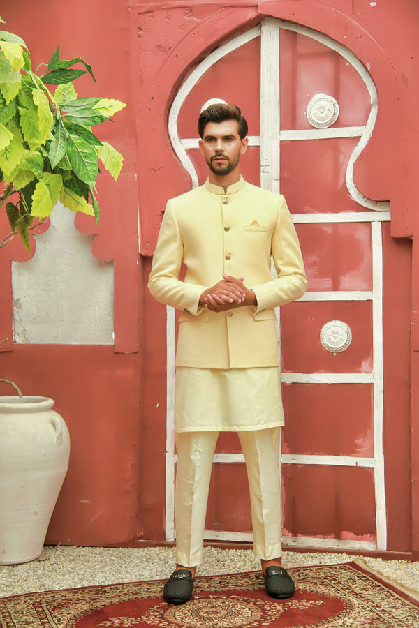 Butter Color Prince Coat For Men's
