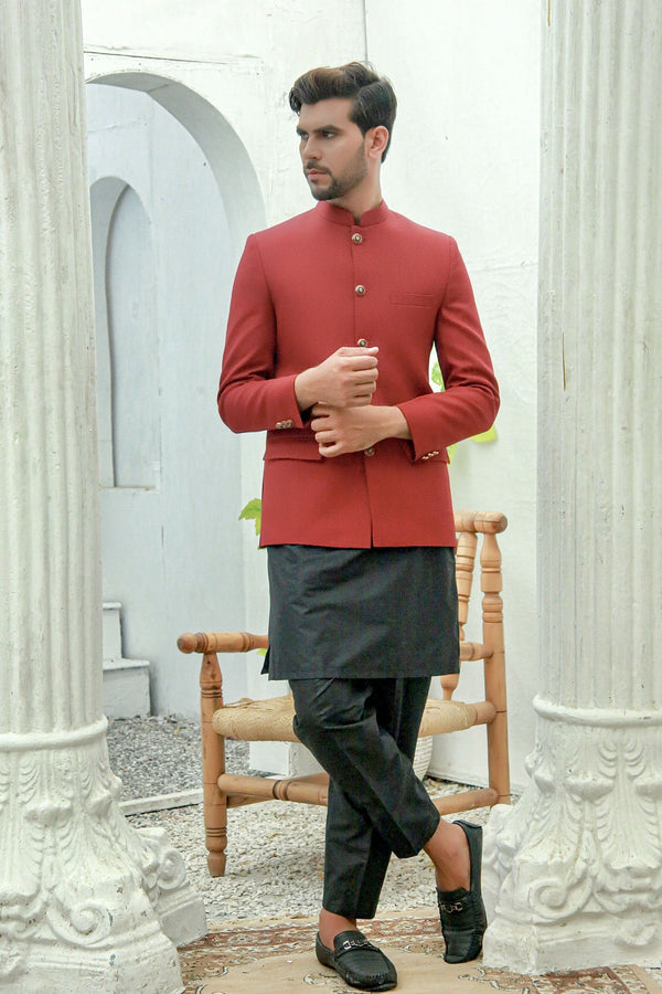 Maroon Color Prince Coat For Men's