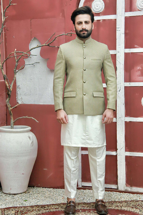 Olive Color Prince Coat For Men's