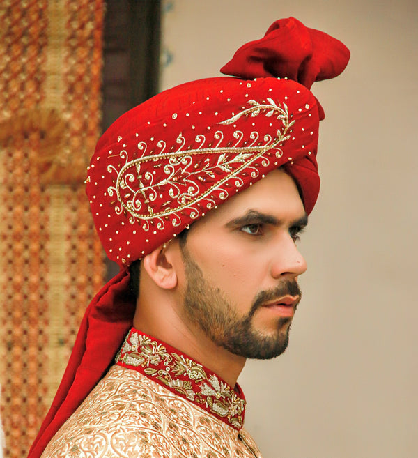 Carry Design Reddish Maroon  Handwork Turban